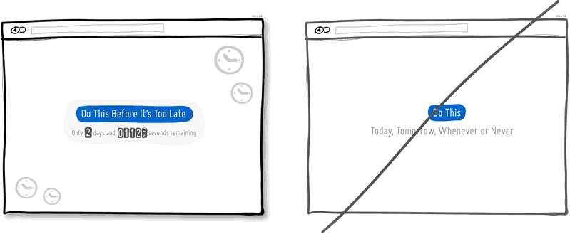 讓用戶有一些緊急的意識,別讓用戶拖得太久