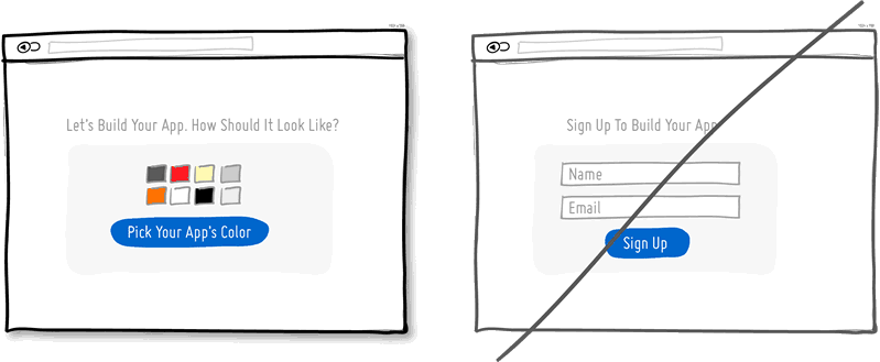循序漸進(jìn)的引導(dǎo)用戶而非生硬的要求用戶注冊