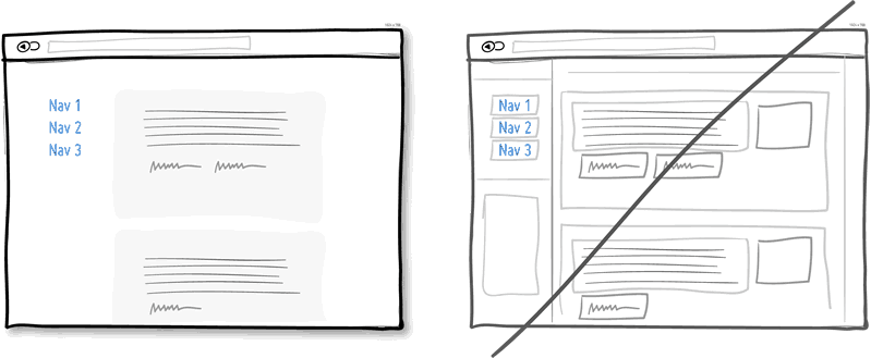 試著減少線框,減少不必要的注意