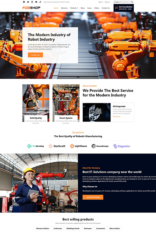 B2B外貿(mào)獨(dú)立站-人工智能工業(yè)自動(dòng)化網(wǎng)站